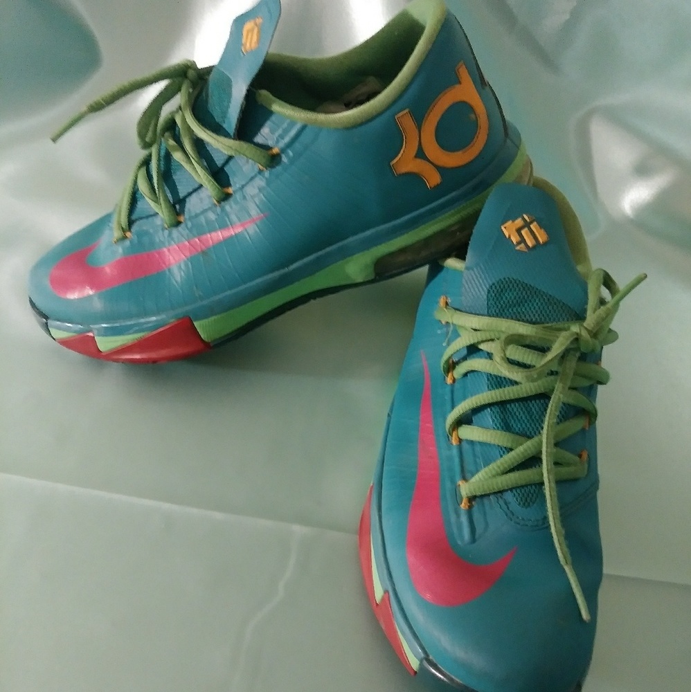 bright neon KD sneakers youth 6